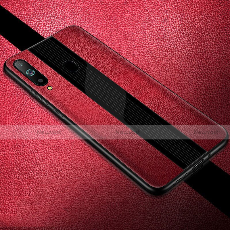 Soft Silicone Gel Leather Snap On Case Cover S01 for Samsung Galaxy A8s SM-G8870 Red