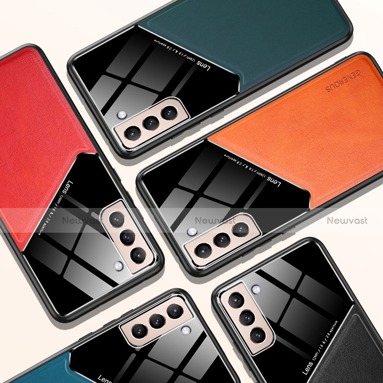 Soft Silicone Gel Leather Snap On Case Cover S01 for Samsung Galaxy S21 5G