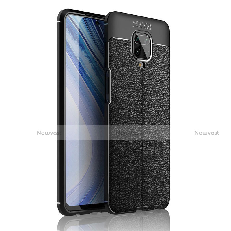 Soft Silicone Gel Leather Snap On Case Cover S01 for Xiaomi Poco M2 Pro Black