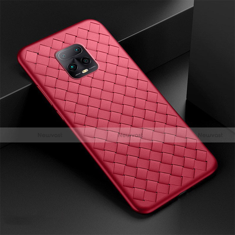 Soft Silicone Gel Leather Snap On Case Cover S01 for Xiaomi Redmi 10X 5G Red