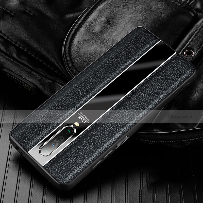 Soft Silicone Gel Leather Snap On Case Cover S01 for Xiaomi Redmi K30 4G Black
