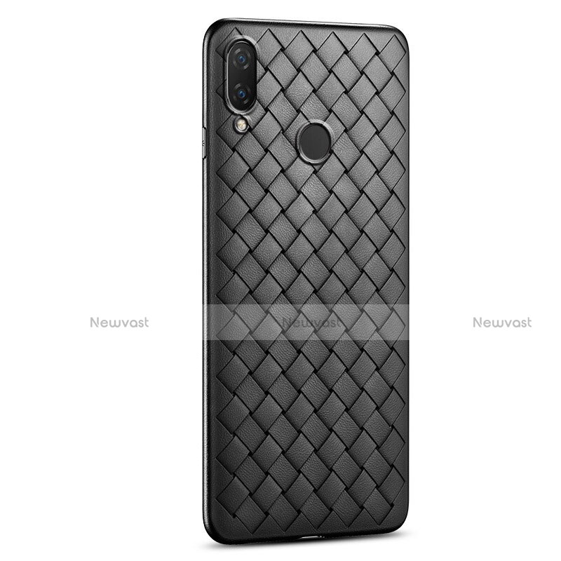 Soft Silicone Gel Leather Snap On Case Cover S01 for Xiaomi Redmi Note 7 Black