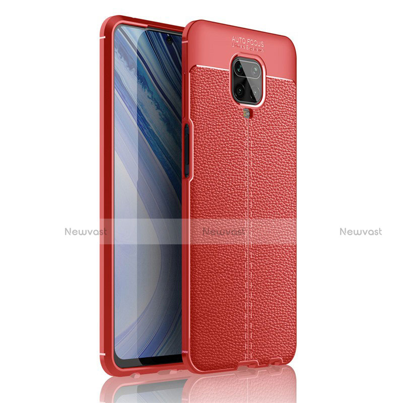 Soft Silicone Gel Leather Snap On Case Cover S01 for Xiaomi Redmi Note 9 Pro Red