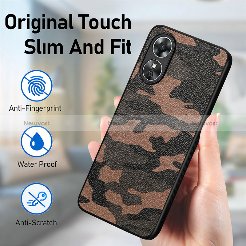 Soft Silicone Gel Leather Snap On Case Cover S01D for Oppo A17