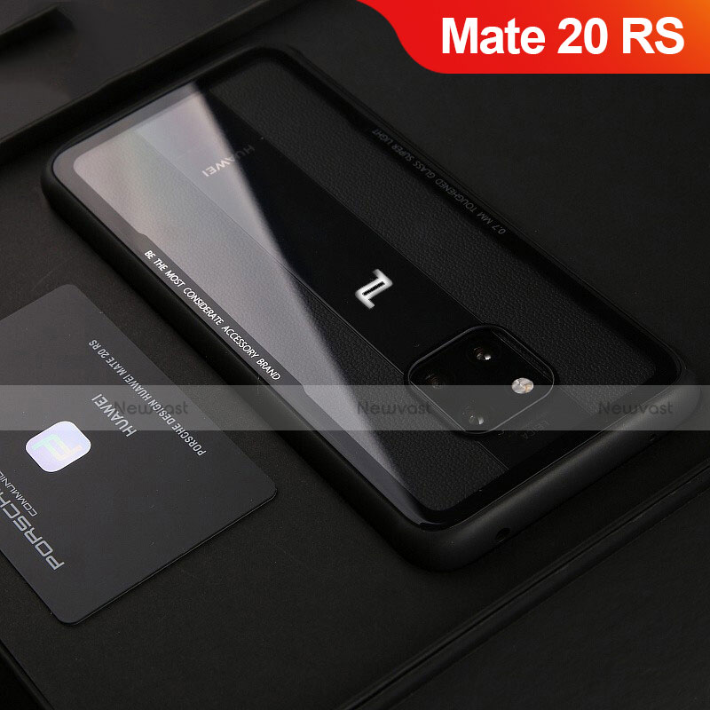 Soft Silicone Gel Leather Snap On Case Cover S02 for Huawei Mate 20 RS Black