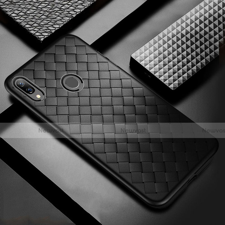 Soft Silicone Gel Leather Snap On Case Cover S02 for Huawei Nova 3i Black