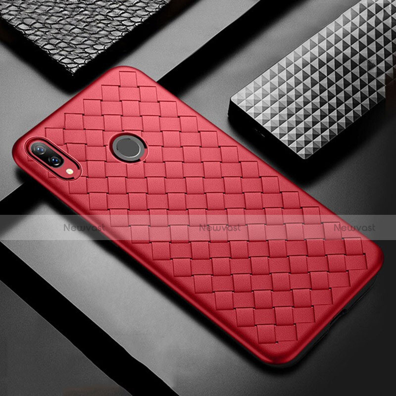 Soft Silicone Gel Leather Snap On Case Cover S02 for Huawei Nova 3i Red