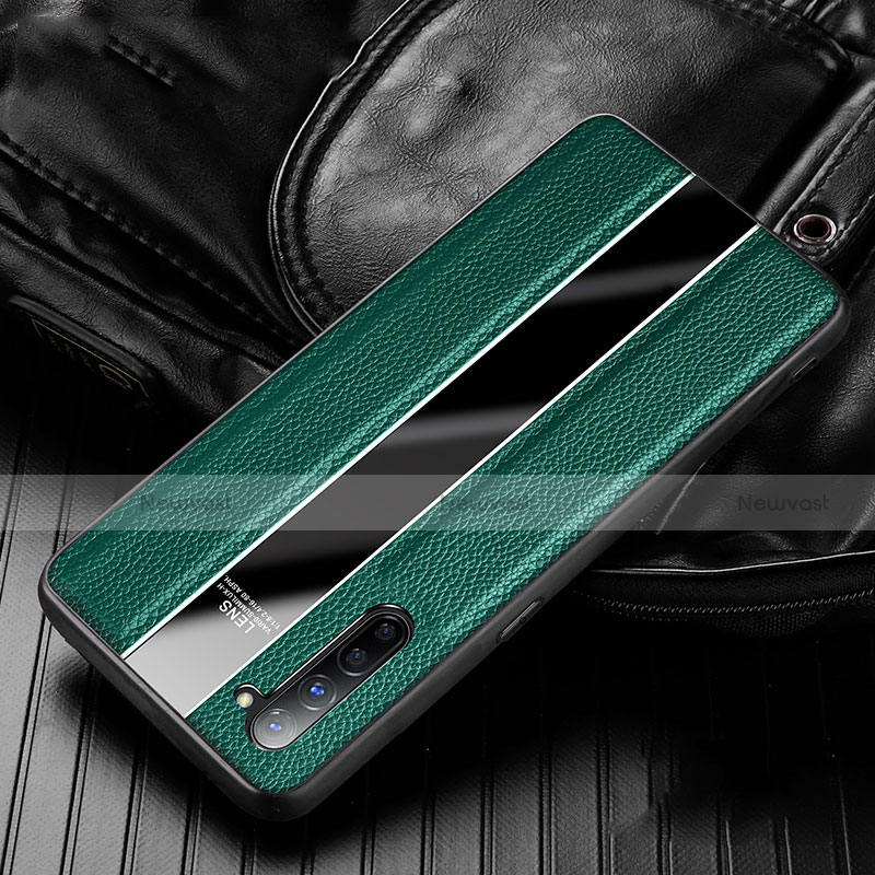 Soft Silicone Gel Leather Snap On Case Cover S02 for Oppo Find X2 Lite Green