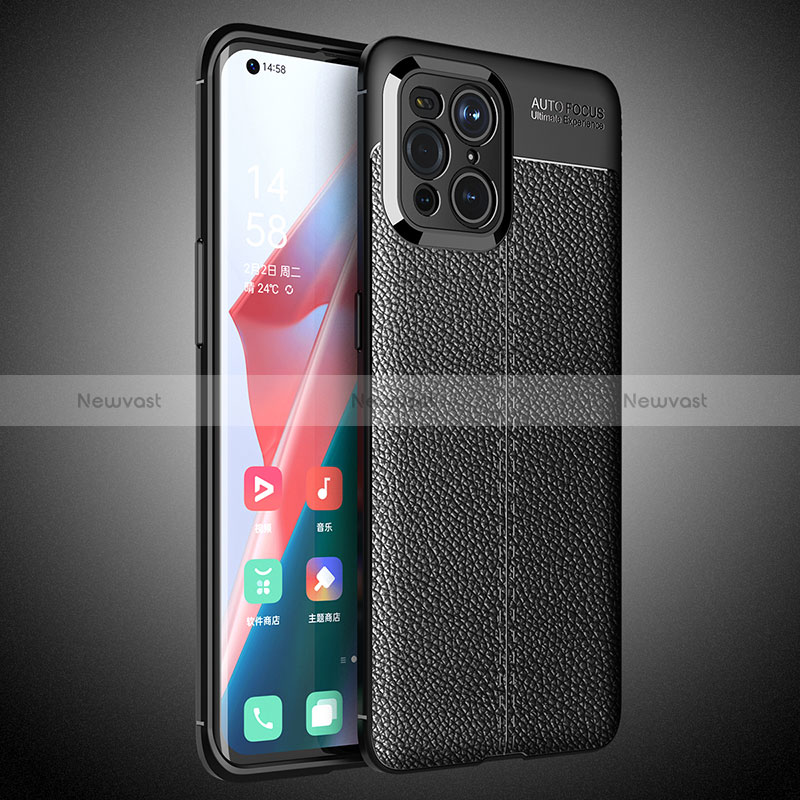 Soft Silicone Gel Leather Snap On Case Cover S02 for Oppo Find X3 5G