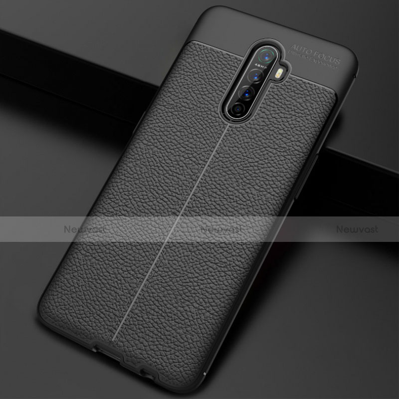 Soft Silicone Gel Leather Snap On Case Cover S02 for Realme X2 Pro Black