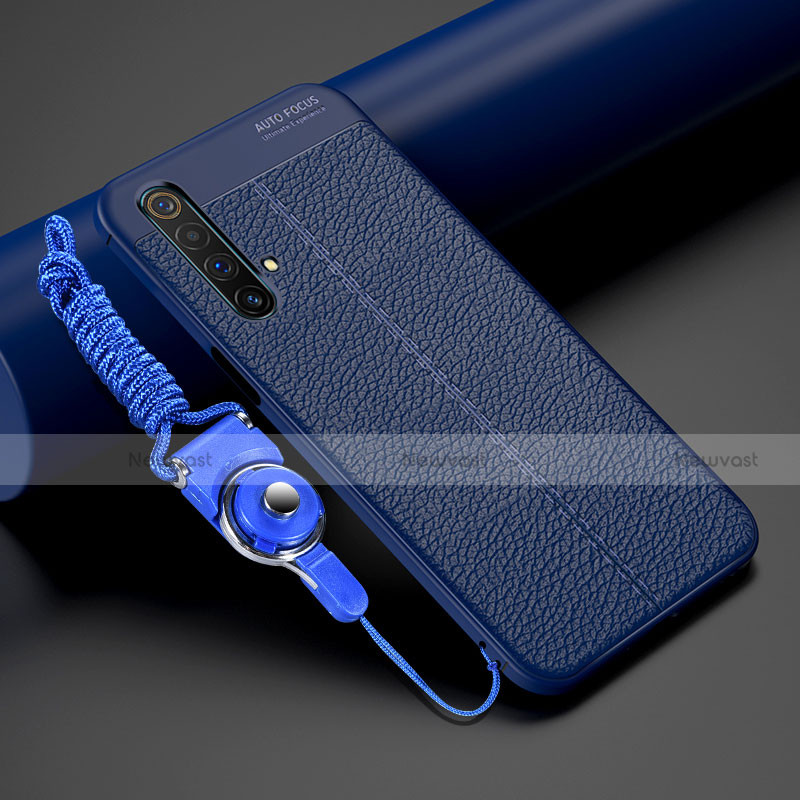 Soft Silicone Gel Leather Snap On Case Cover S02 for Realme X3 SuperZoom Blue