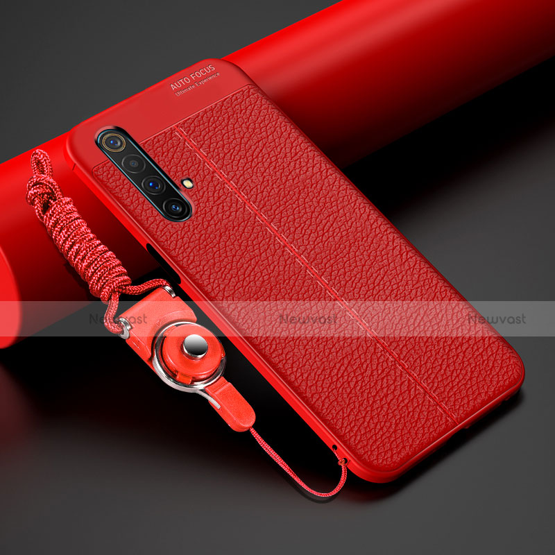 Soft Silicone Gel Leather Snap On Case Cover S02 for Realme X3 SuperZoom Red