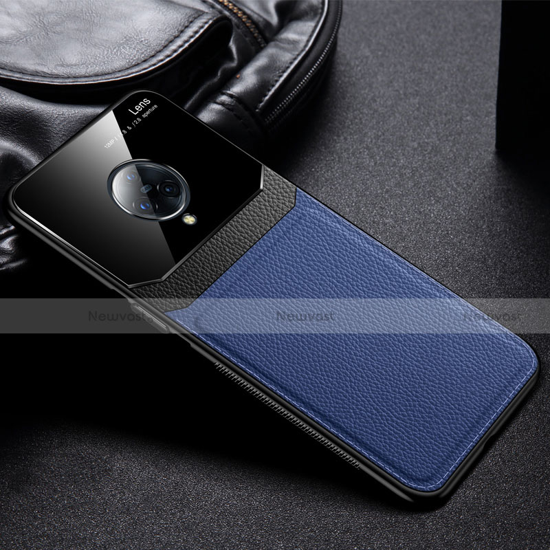 Soft Silicone Gel Leather Snap On Case Cover S02 for Vivo Nex 3 Blue