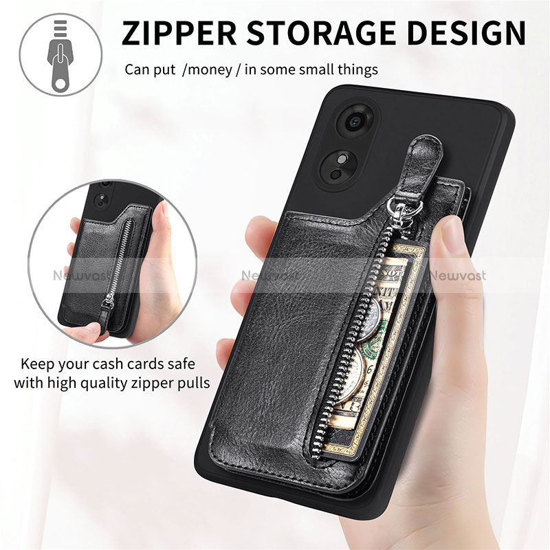 Soft Silicone Gel Leather Snap On Case Cover S02D for Oppo A17
