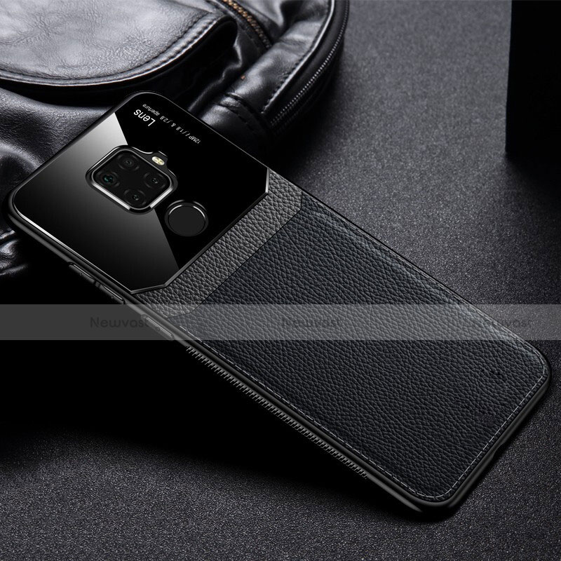 Soft Silicone Gel Leather Snap On Case Cover S03 for Huawei Nova 5z Black
