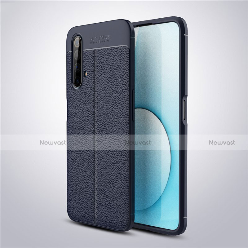 Soft Silicone Gel Leather Snap On Case Cover S03 for Realme X3 SuperZoom Blue