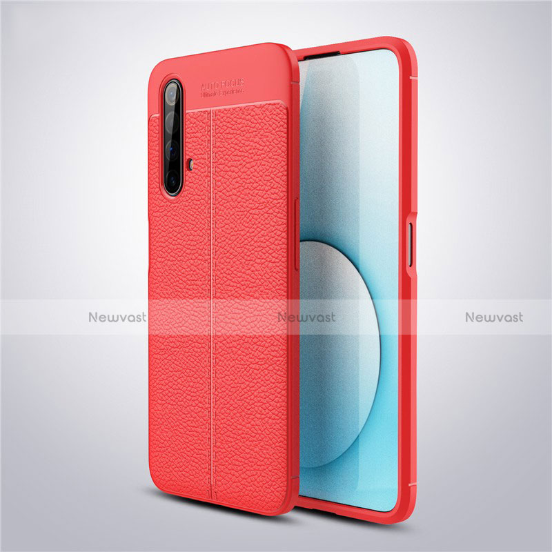 Soft Silicone Gel Leather Snap On Case Cover S03 for Realme X3 SuperZoom Red