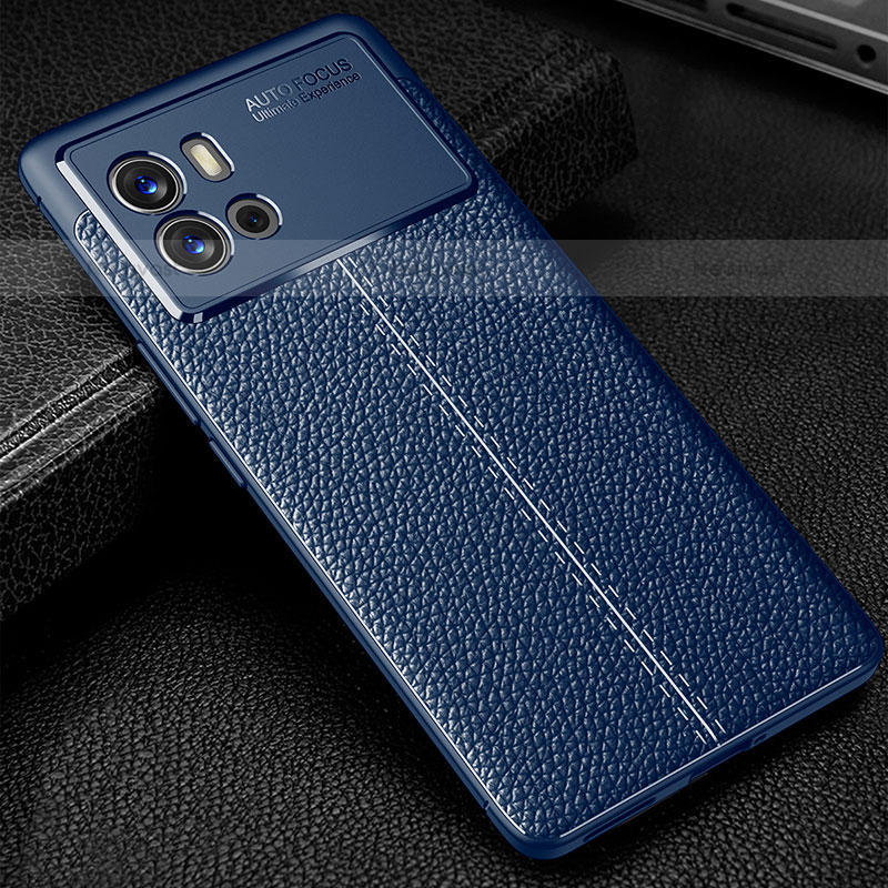 Soft Silicone Gel Leather Snap On Case Cover S03 for Vivo iQOO 9 Pro 5G Blue