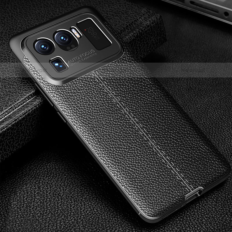 Soft Silicone Gel Leather Snap On Case Cover S03 for Xiaomi Mi 11 Ultra 5G Black