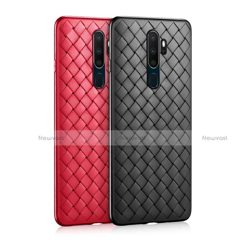 Soft Silicone Gel Leather Snap On Case Cover S04 for Oppo A5 (2020)