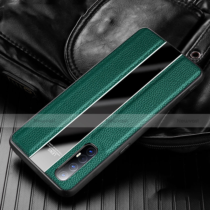 Soft Silicone Gel Leather Snap On Case Cover S04 for Oppo Reno3 Pro Green