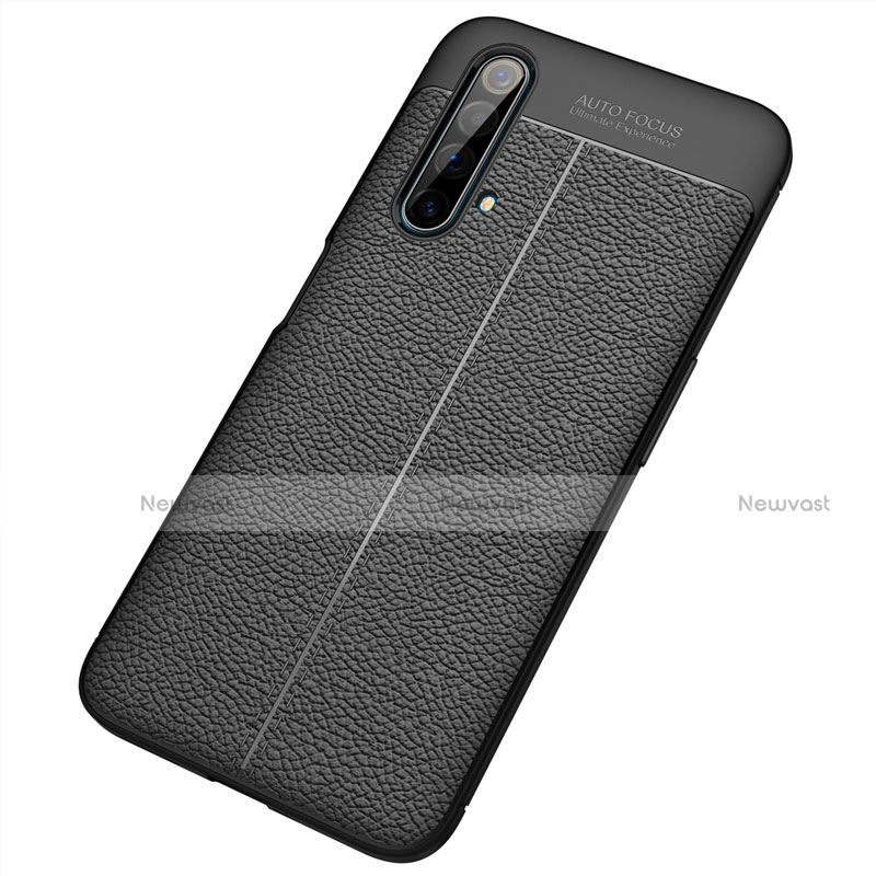 Soft Silicone Gel Leather Snap On Case Cover S04 for Realme X3 SuperZoom Black
