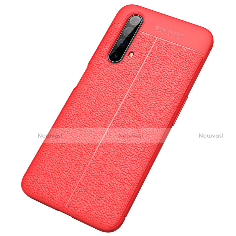 Soft Silicone Gel Leather Snap On Case Cover S04 for Realme X50 5G Red