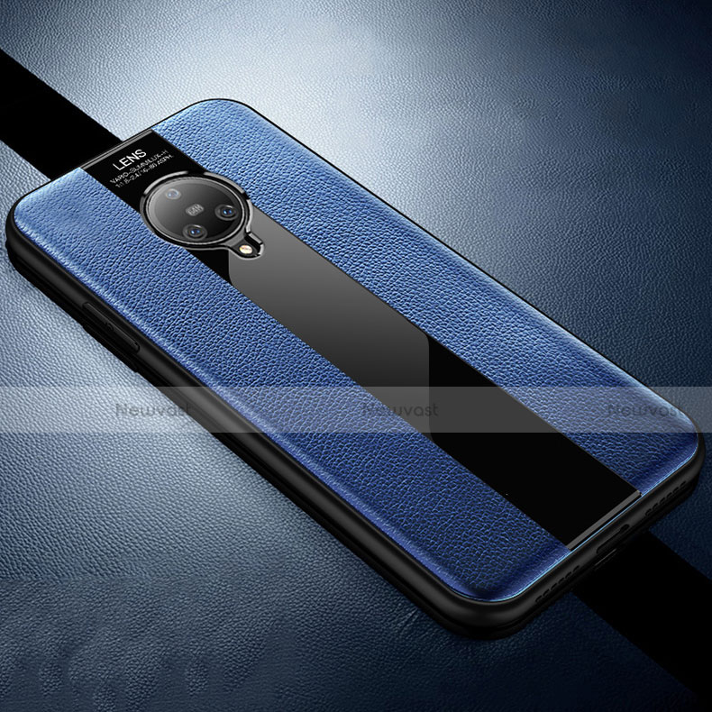 Soft Silicone Gel Leather Snap On Case Cover S04 for Vivo Nex 3 Blue