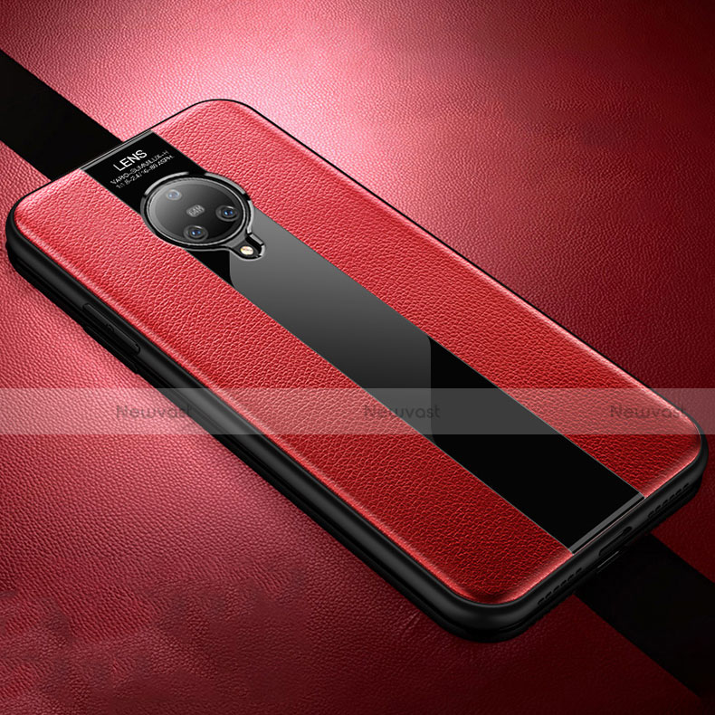 Soft Silicone Gel Leather Snap On Case Cover S04 for Vivo Nex 3 Red
