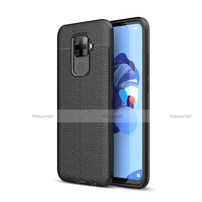 Soft Silicone Gel Leather Snap On Case Cover S05 for Huawei Mate 30 Lite Black