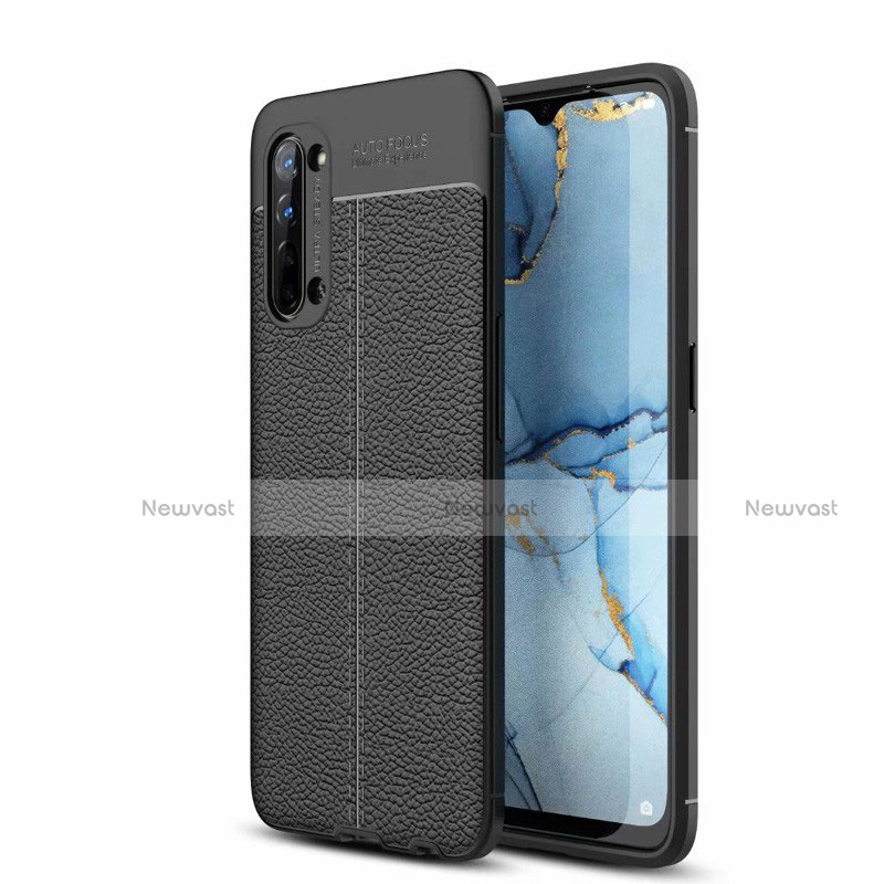 Soft Silicone Gel Leather Snap On Case Cover S05 for Oppo Find X2 Lite Black