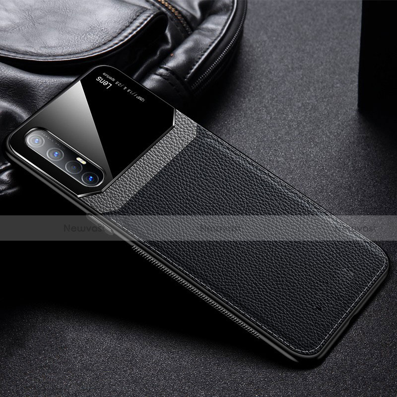 Soft Silicone Gel Leather Snap On Case Cover S05 for Oppo Find X2 Neo Black