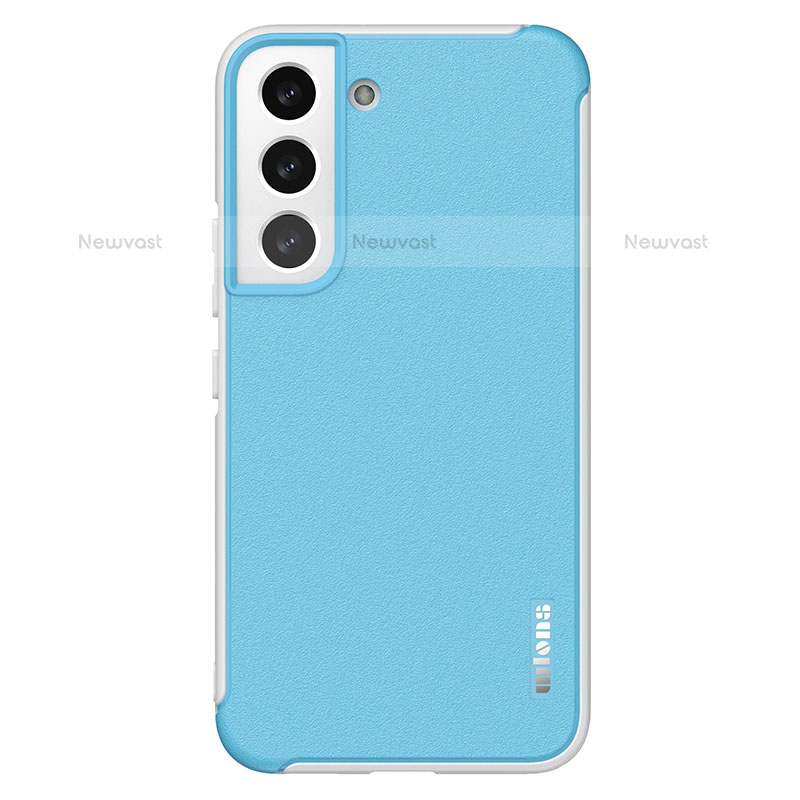 Soft Silicone Gel Leather Snap On Case Cover S05 for Samsung Galaxy S21 5G Sky Blue