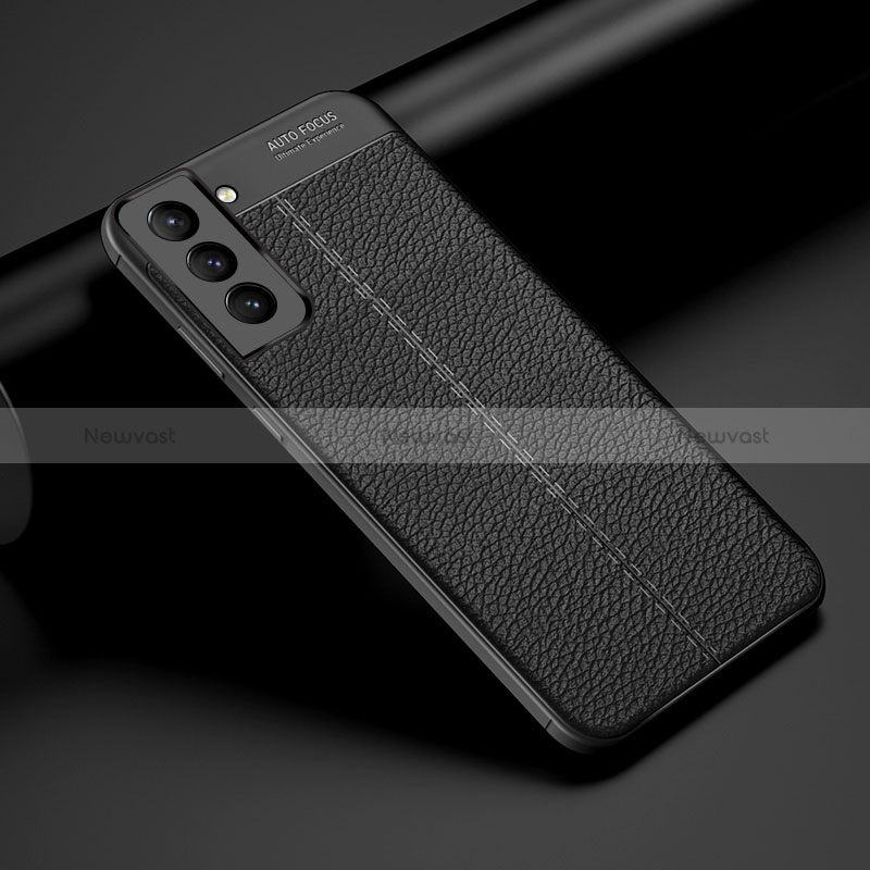 Soft Silicone Gel Leather Snap On Case Cover S06 for Samsung Galaxy S25 Plus 5G Black