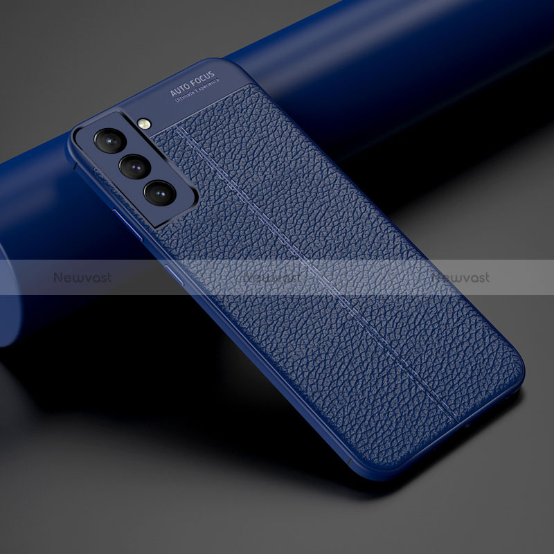 Soft Silicone Gel Leather Snap On Case Cover S06 for Samsung Galaxy S25 Plus 5G Blue