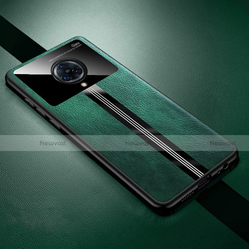 Soft Silicone Gel Leather Snap On Case Cover S06 for Vivo Nex 3 Green