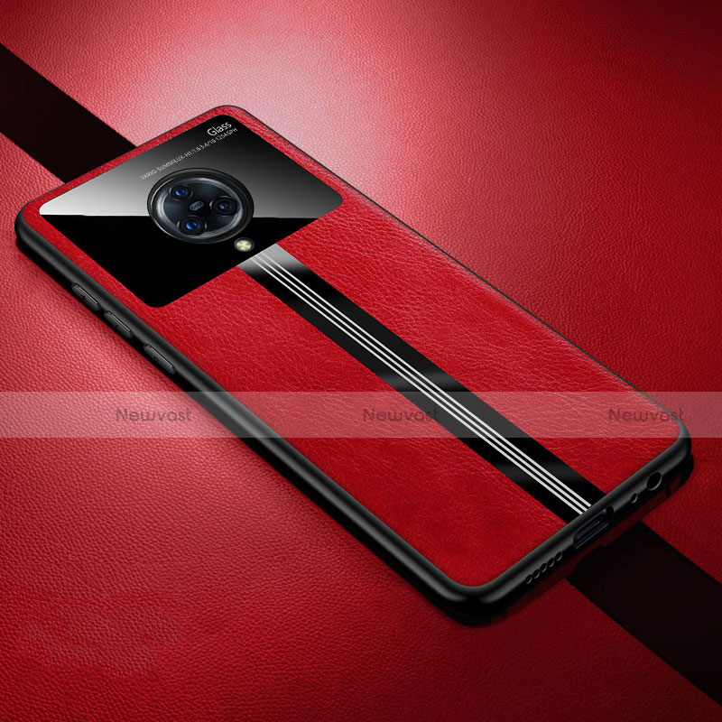 Soft Silicone Gel Leather Snap On Case Cover S06 for Vivo Nex 3 Red