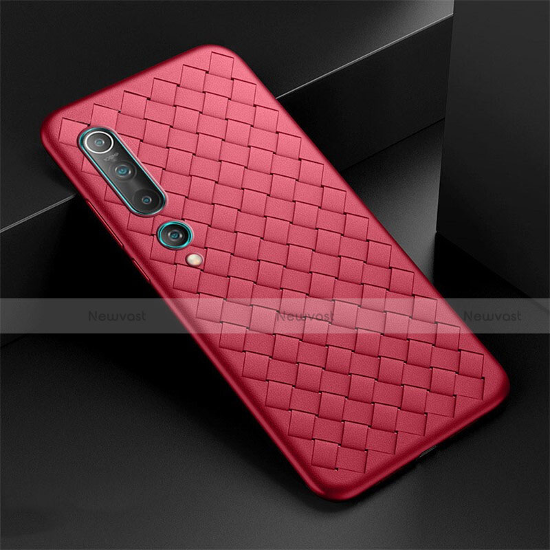 Soft Silicone Gel Leather Snap On Case Cover S06 for Xiaomi Mi 10 Red