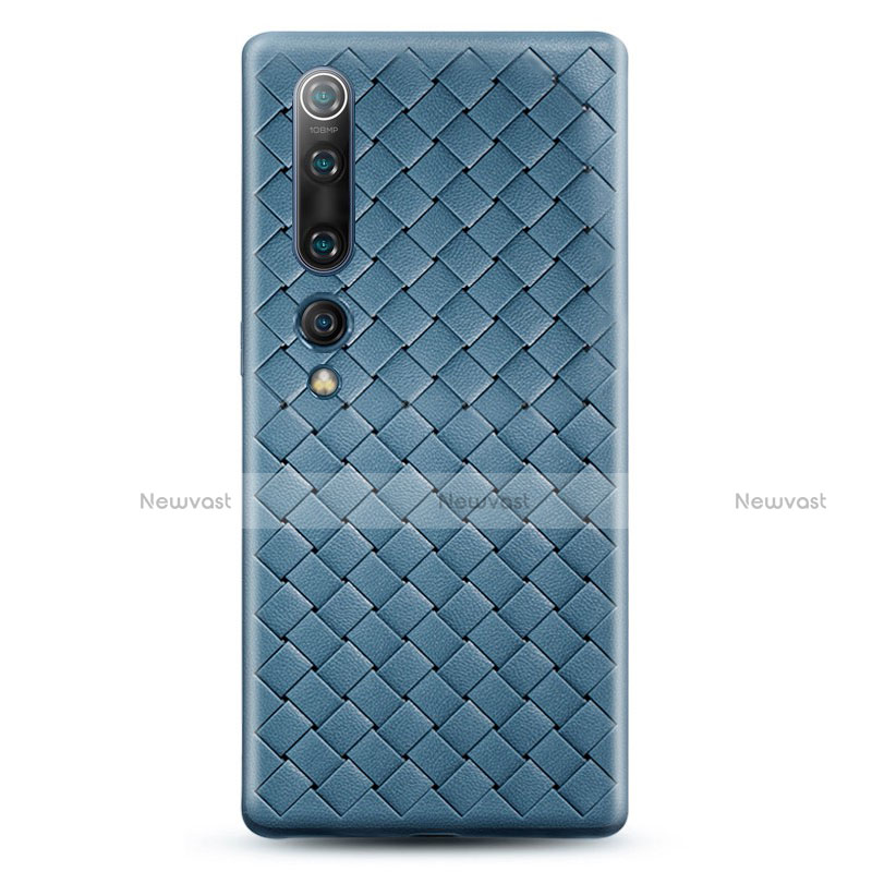 Soft Silicone Gel Leather Snap On Case Cover S07 for Xiaomi Mi 10 Sky Blue