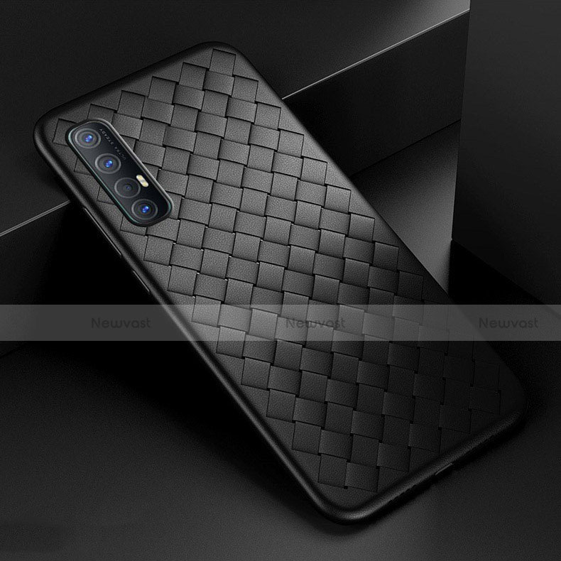 Soft Silicone Gel Leather Snap On Case Cover S08 for Oppo Find X2 Neo Black