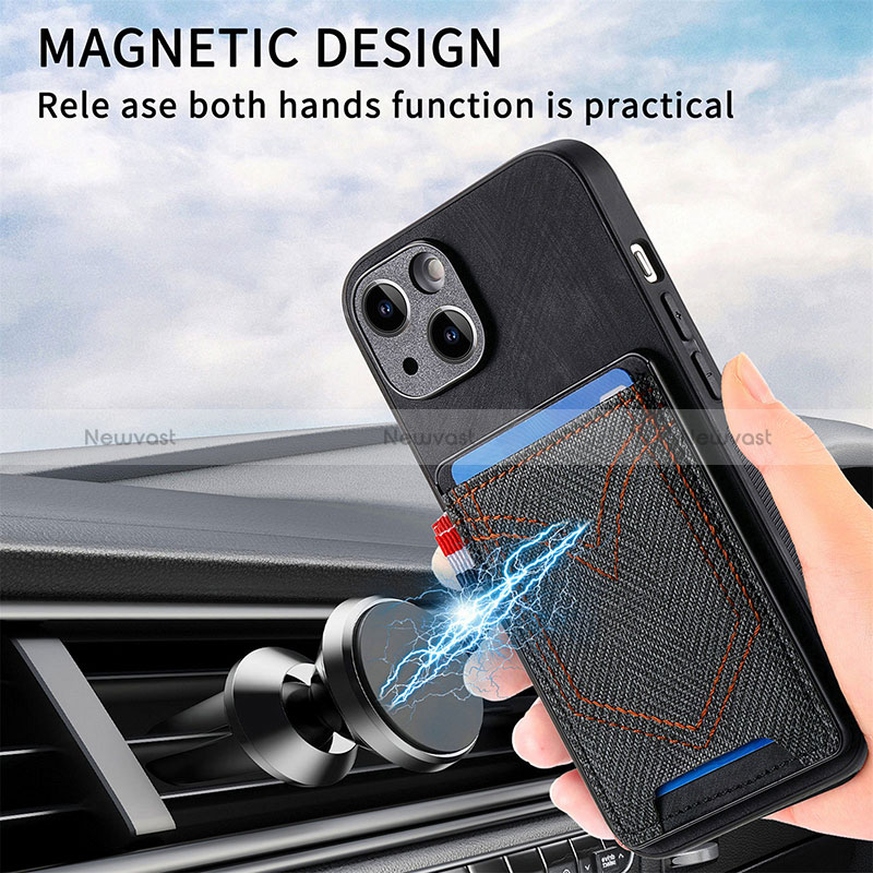 Soft Silicone Gel Leather Snap On Case Cover SD1 for Apple iPhone 15 Plus