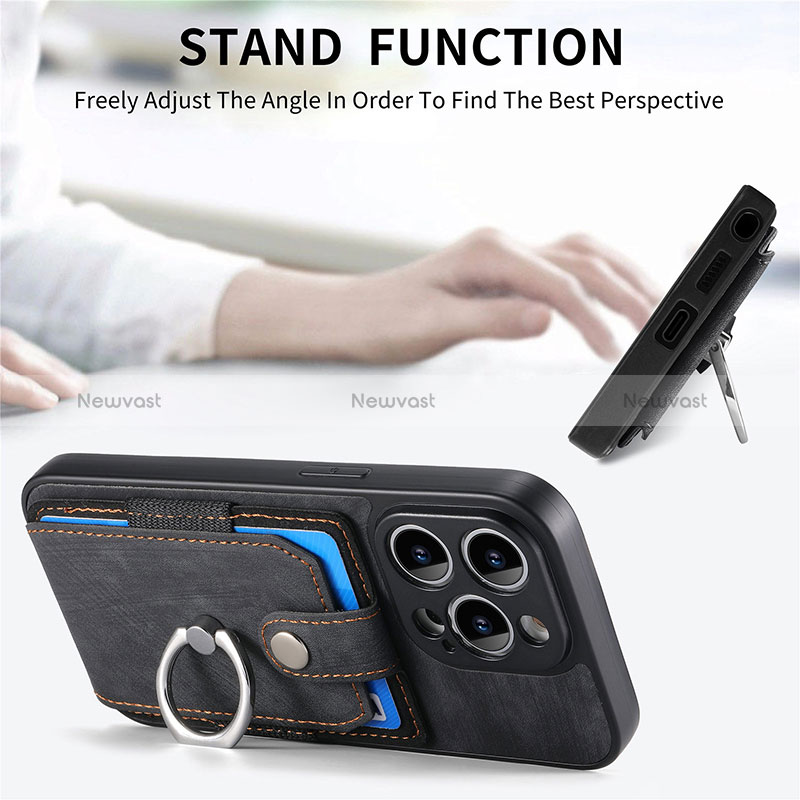 Soft Silicone Gel Leather Snap On Case Cover SD11 for Apple iPhone 15 Pro Max