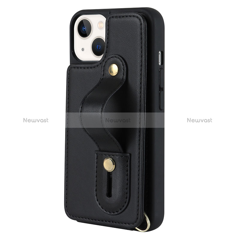 Soft Silicone Gel Leather Snap On Case Cover SD14 for Apple iPhone 14 Plus Black