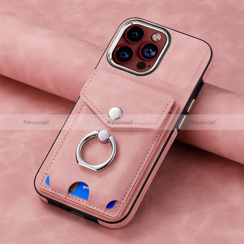 Soft Silicone Gel Leather Snap On Case Cover SD15 for Apple iPhone 14 Pro Max Pink