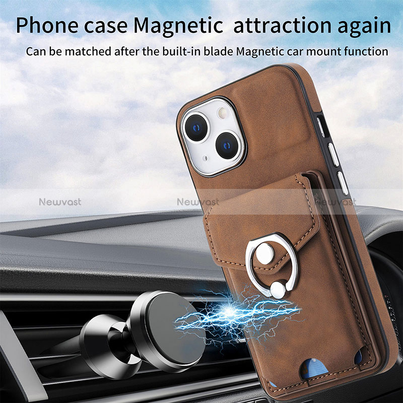 Soft Silicone Gel Leather Snap On Case Cover SD16 for Apple iPhone 14