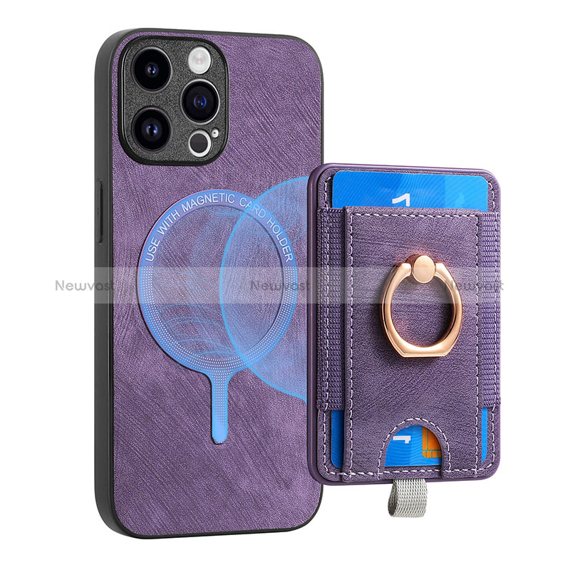 Soft Silicone Gel Leather Snap On Case Cover SD17 for Apple iPhone 14 Pro Clove Purple