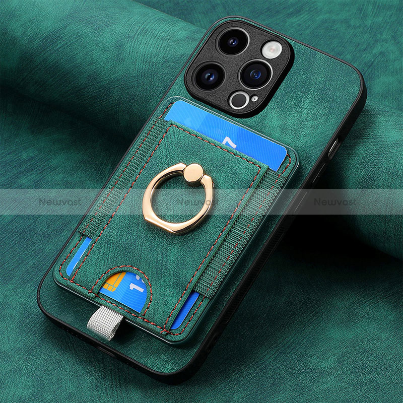 Soft Silicone Gel Leather Snap On Case Cover SD18 for Apple iPhone 14 Pro Green