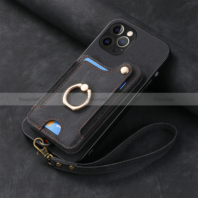 Soft Silicone Gel Leather Snap On Case Cover SD2 for Apple iPhone 13 Pro Max Black