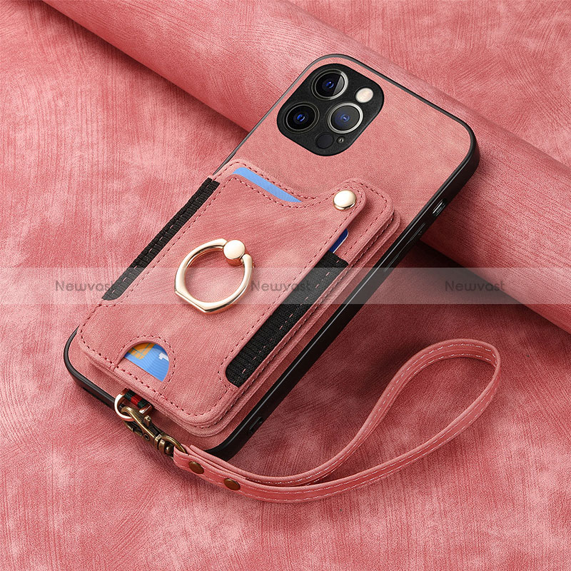 Soft Silicone Gel Leather Snap On Case Cover SD2 for Apple iPhone 13 Pro Max Pink