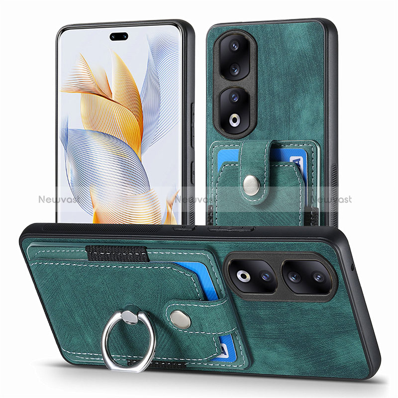 Soft Silicone Gel Leather Snap On Case Cover SD2 for Huawei Honor 90 Pro 5G Green